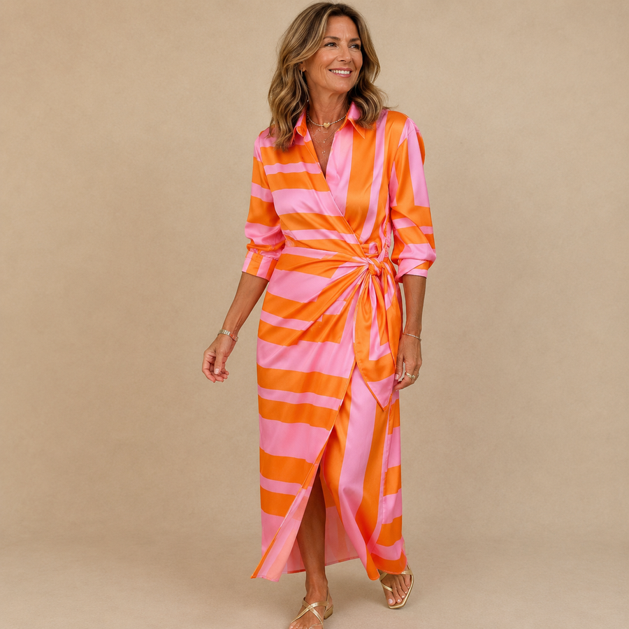 Cecilia | Elegant Striped Dress