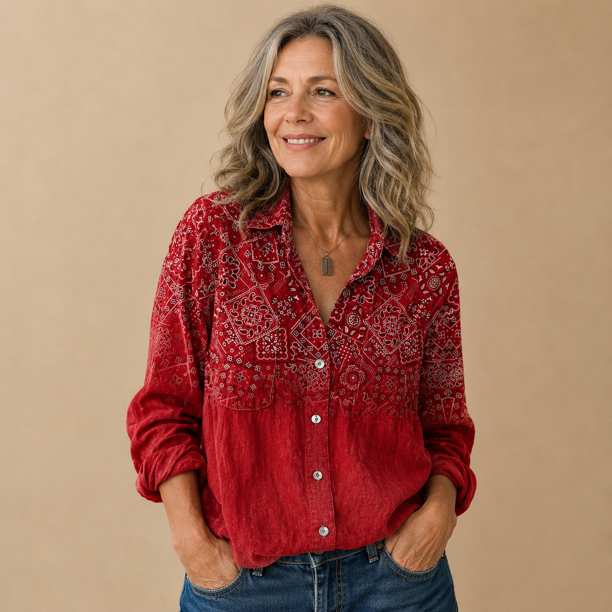 Morena™ Vintage Printed Blouse