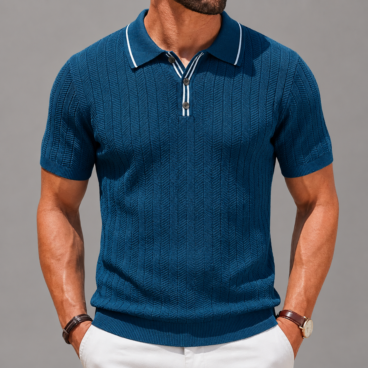 Sterling™ | Textured Knit Polo Shirt