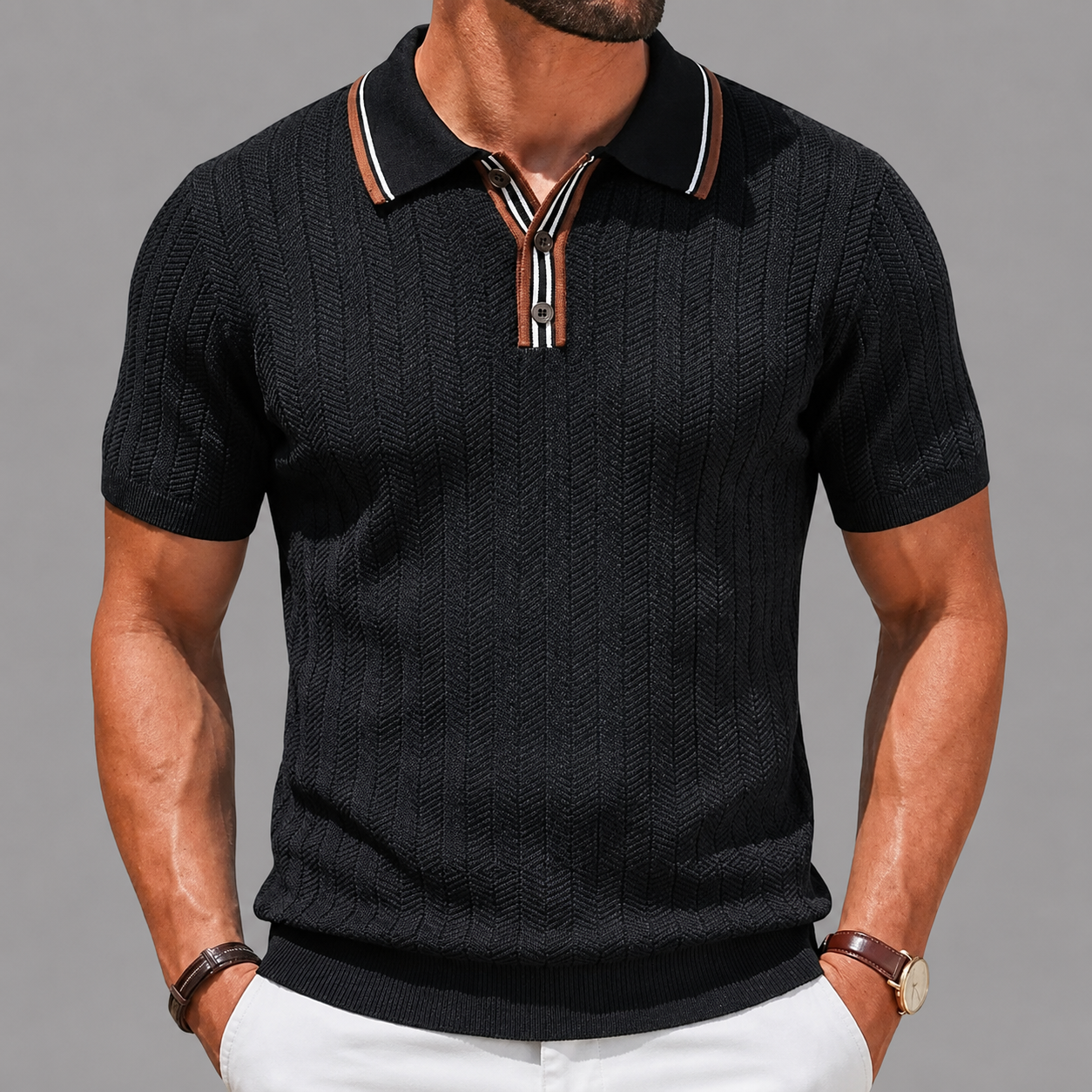 Sterling™ | Textured Knit Polo Shirt