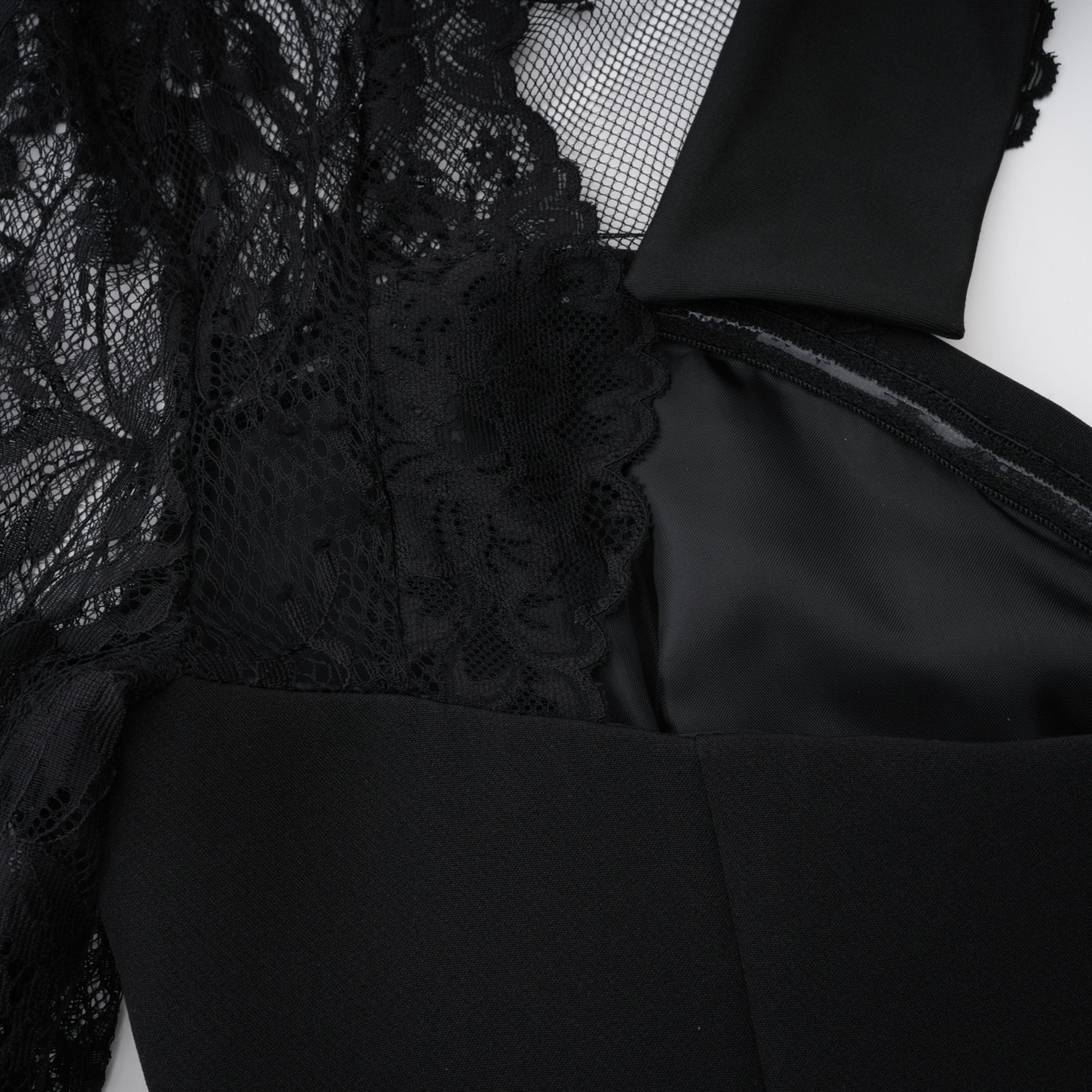 Lorelai | Lace Panel Maxi Dress – Black
