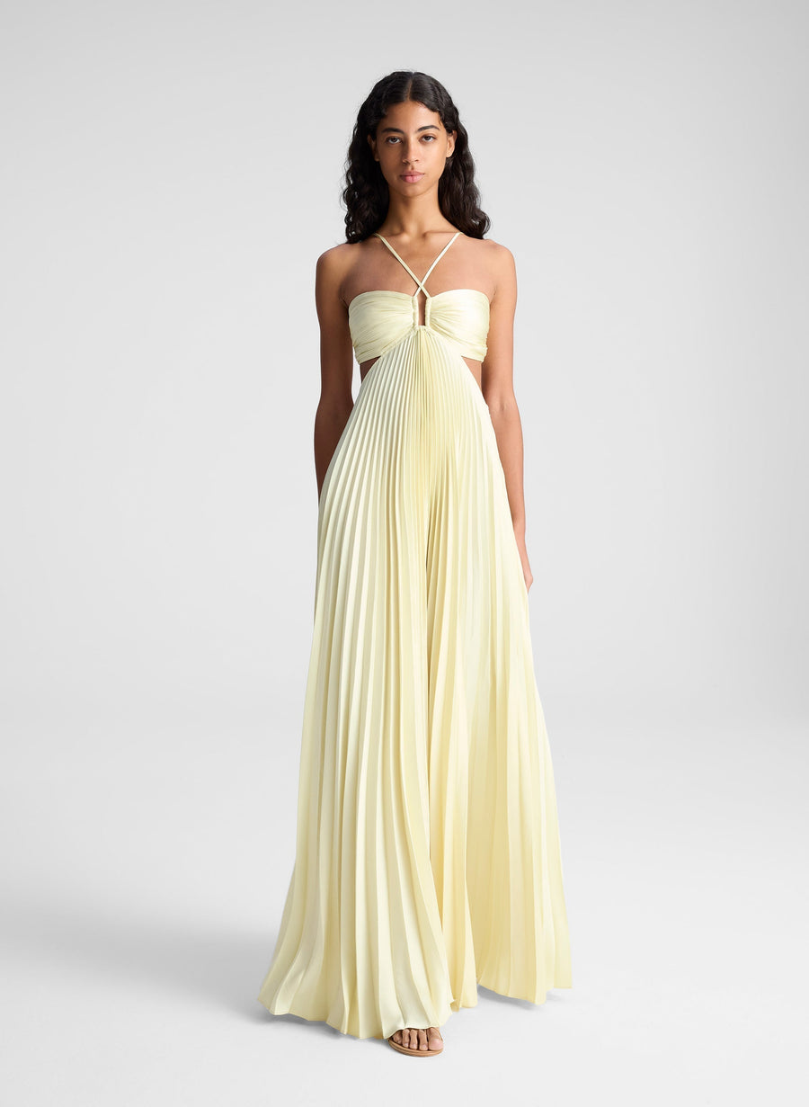 Madeleine | Pleated Cut-Out Gown