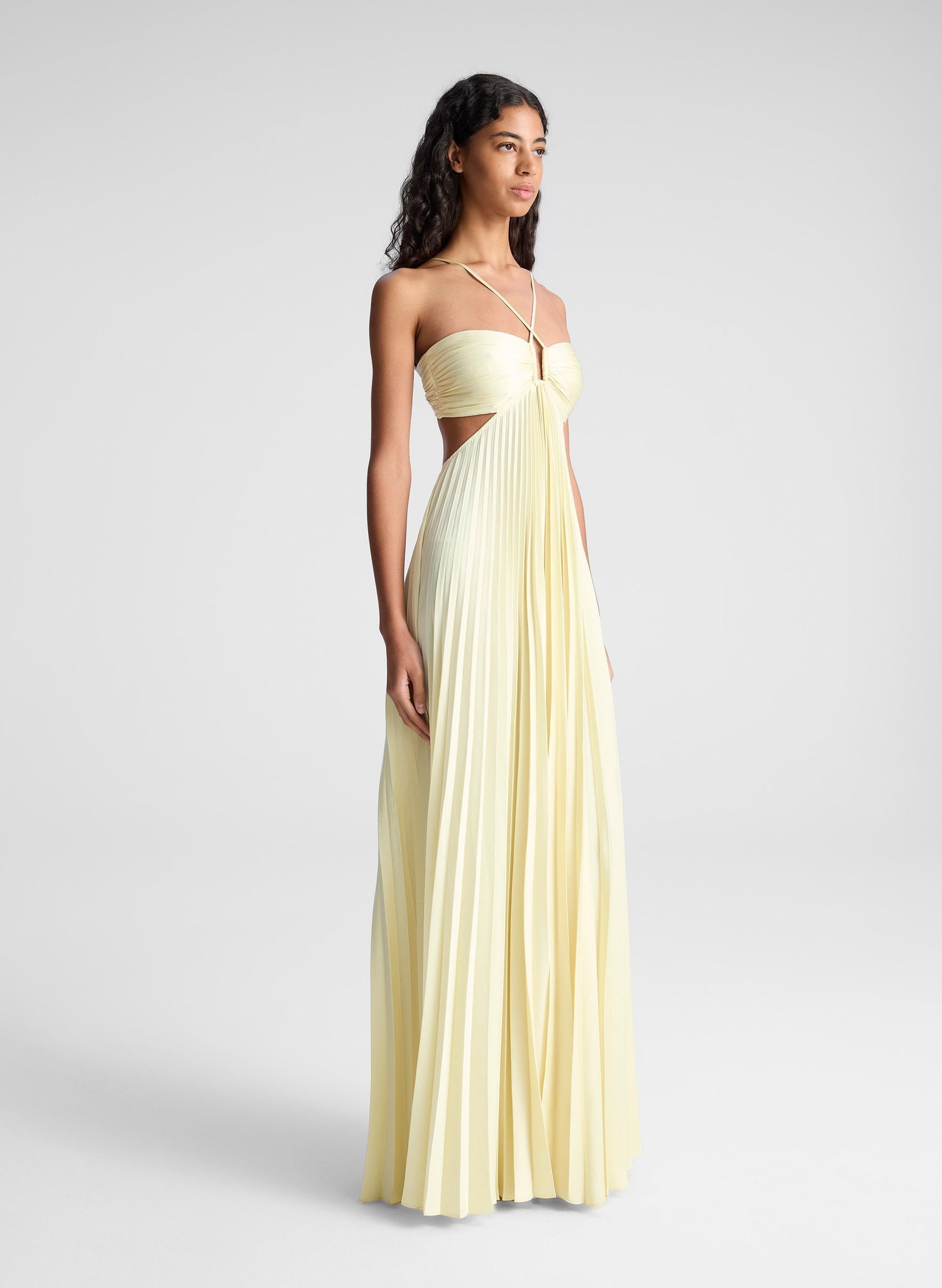 Madeleine | Pleated Cut-Out Gown