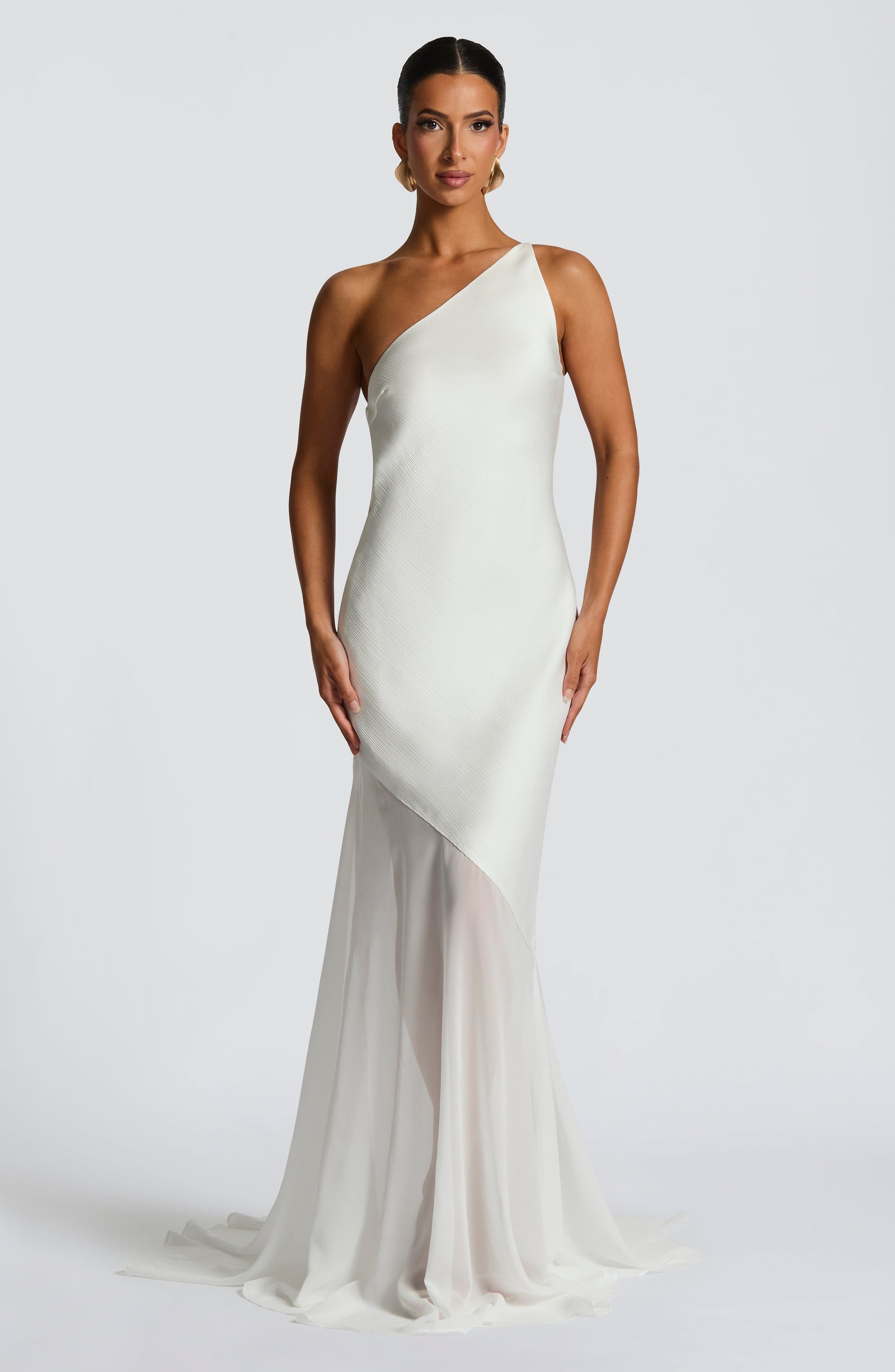 Cheyenne | One-Shoulder Mesh Evening Gown