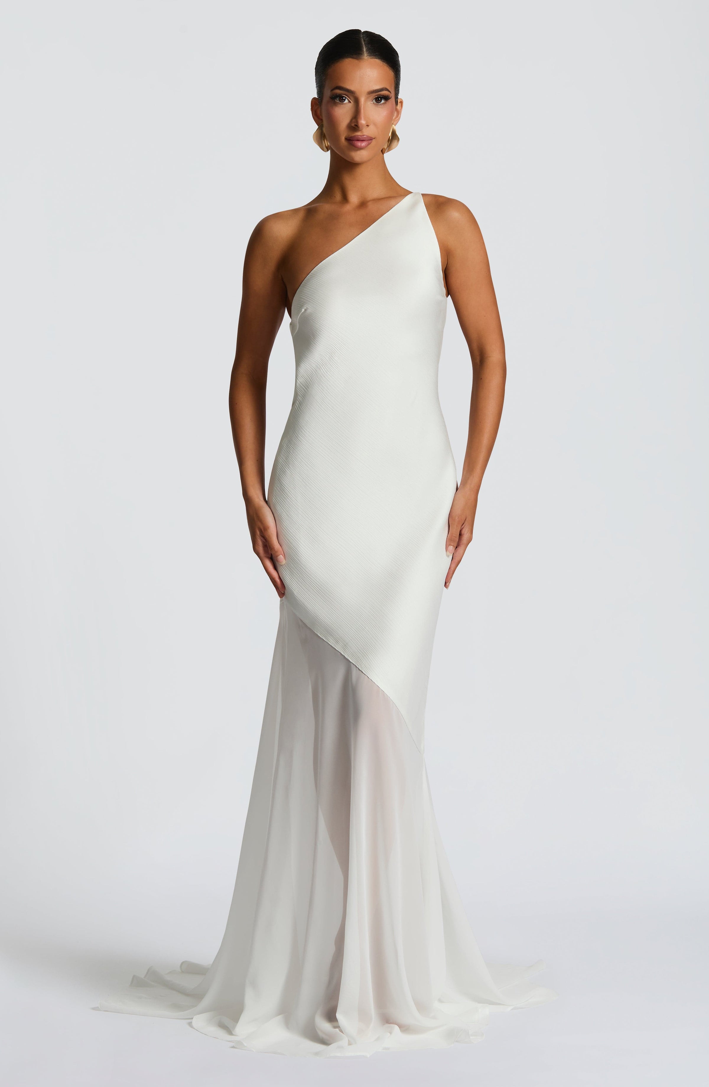 Cheyenne | One-Shoulder Mesh Evening Gown