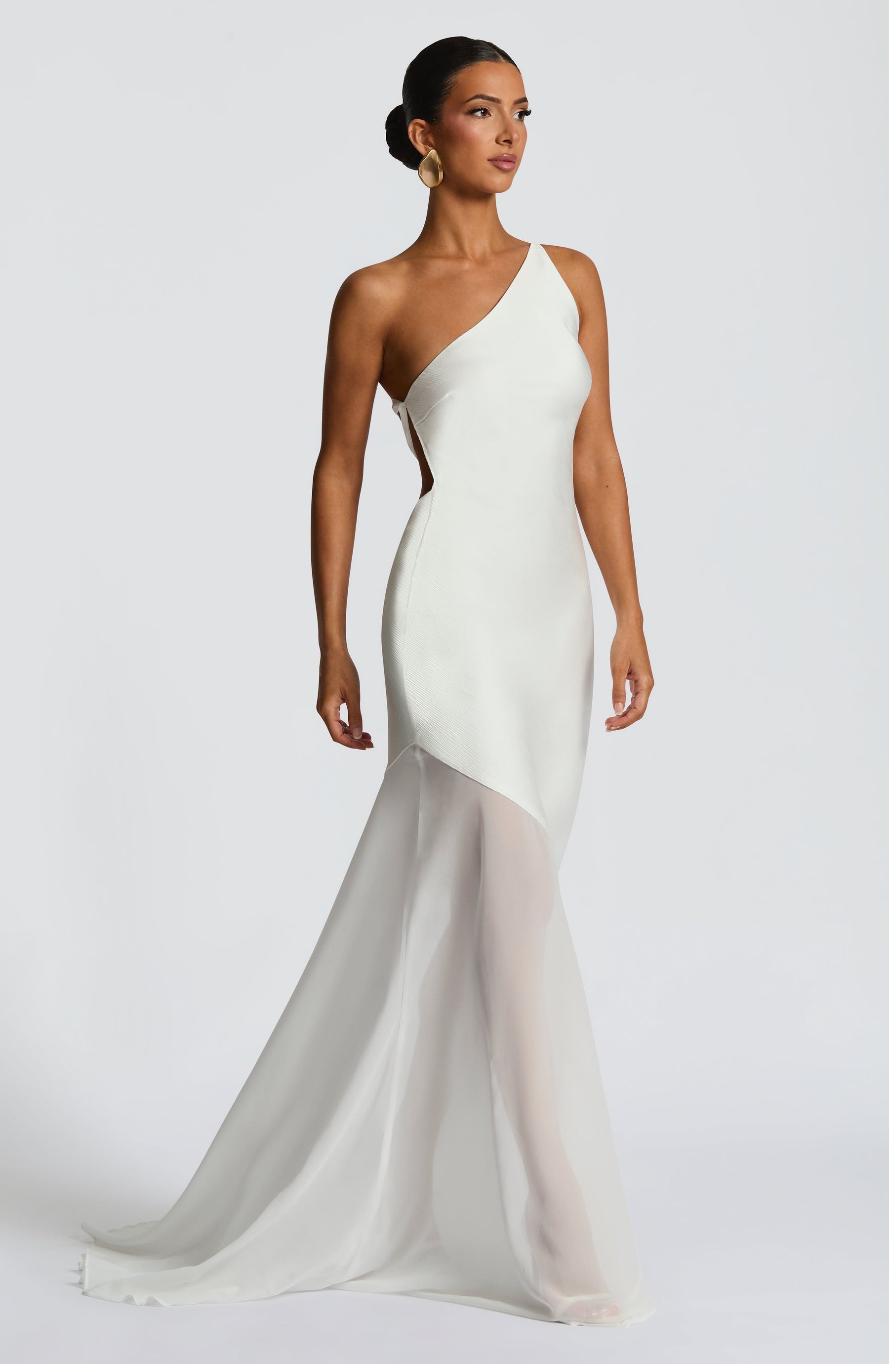 Cheyenne | One-Shoulder Mesh Evening Gown