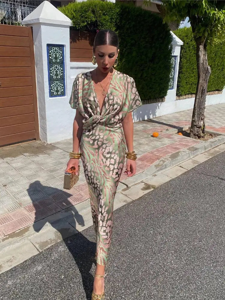 CLARANDRA - COPPER MIDI DRESS