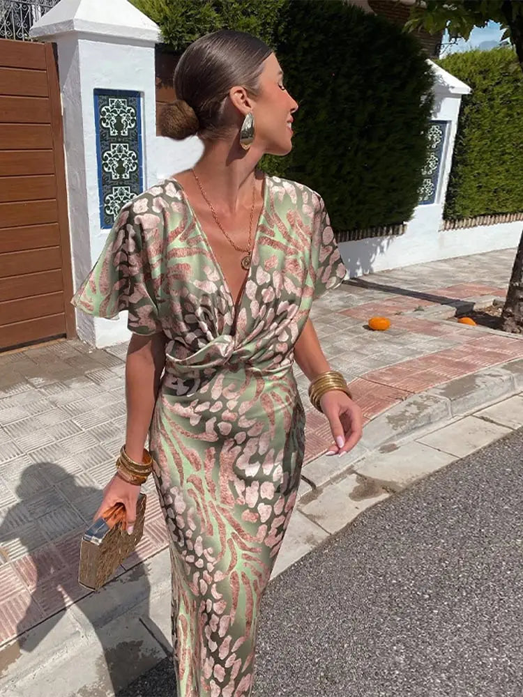 CLARANDRA - COPPER MIDI DRESS