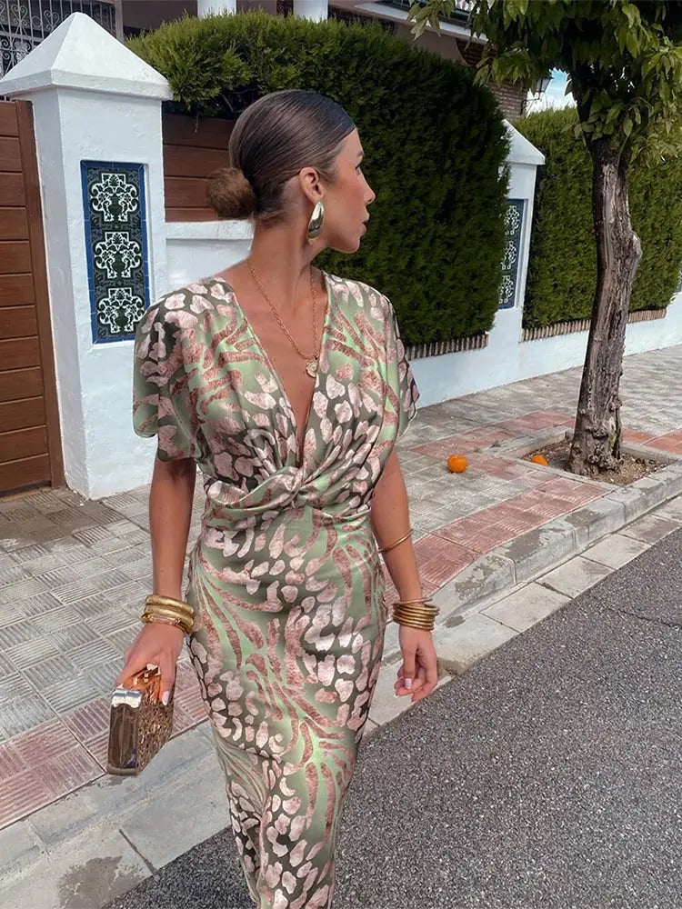 CLARANDRA - COPPER MIDI DRESS