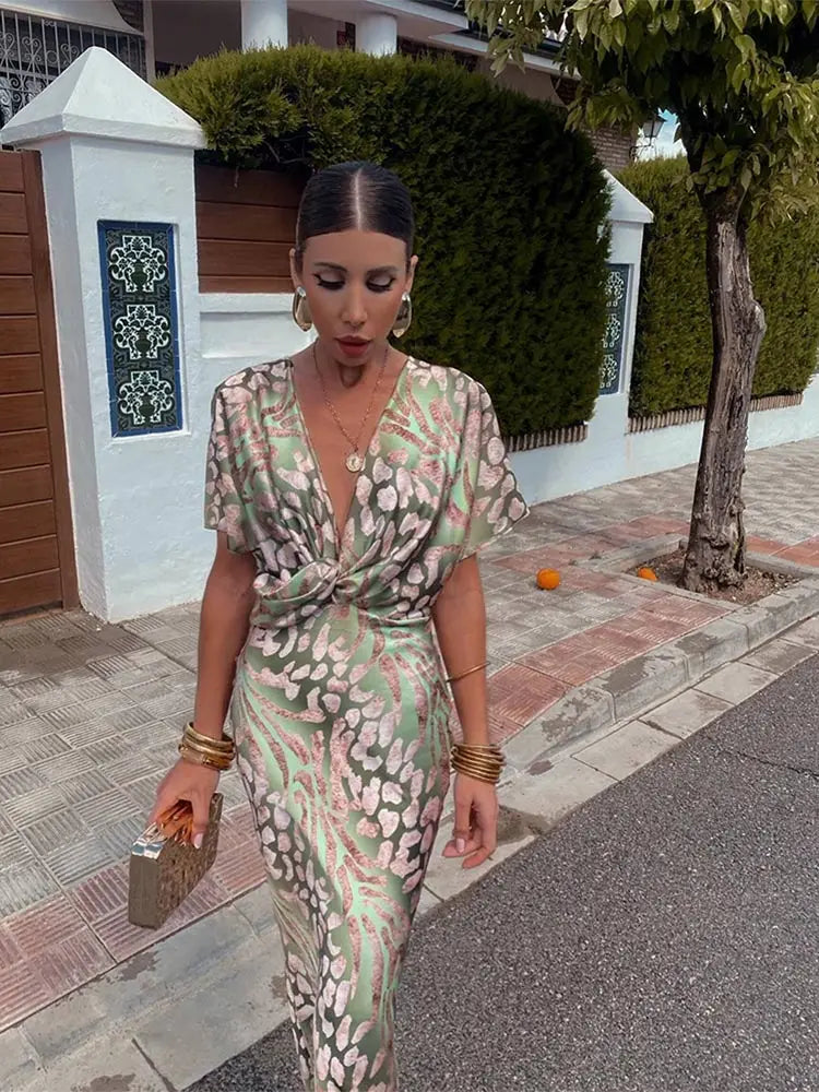 CLARANDRA - COPPER MIDI DRESS