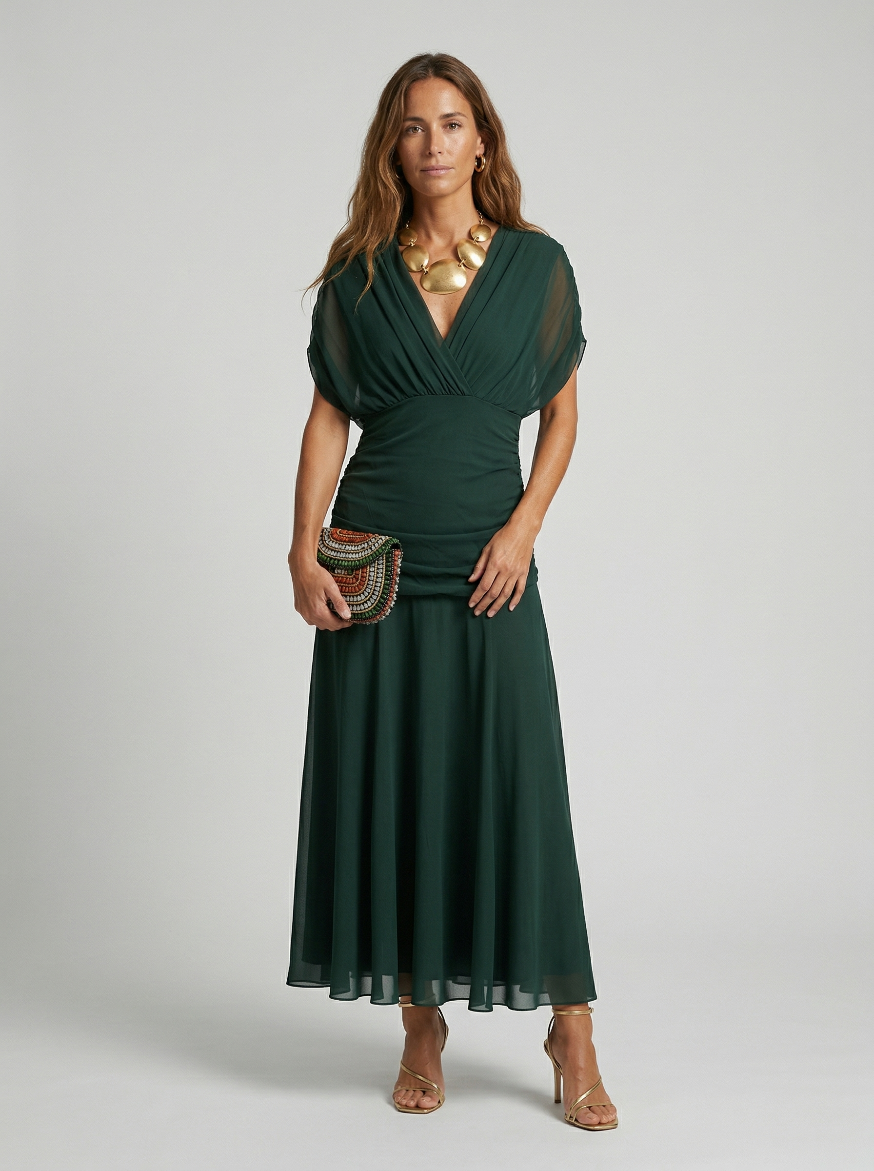Long Dress with V-Neckline