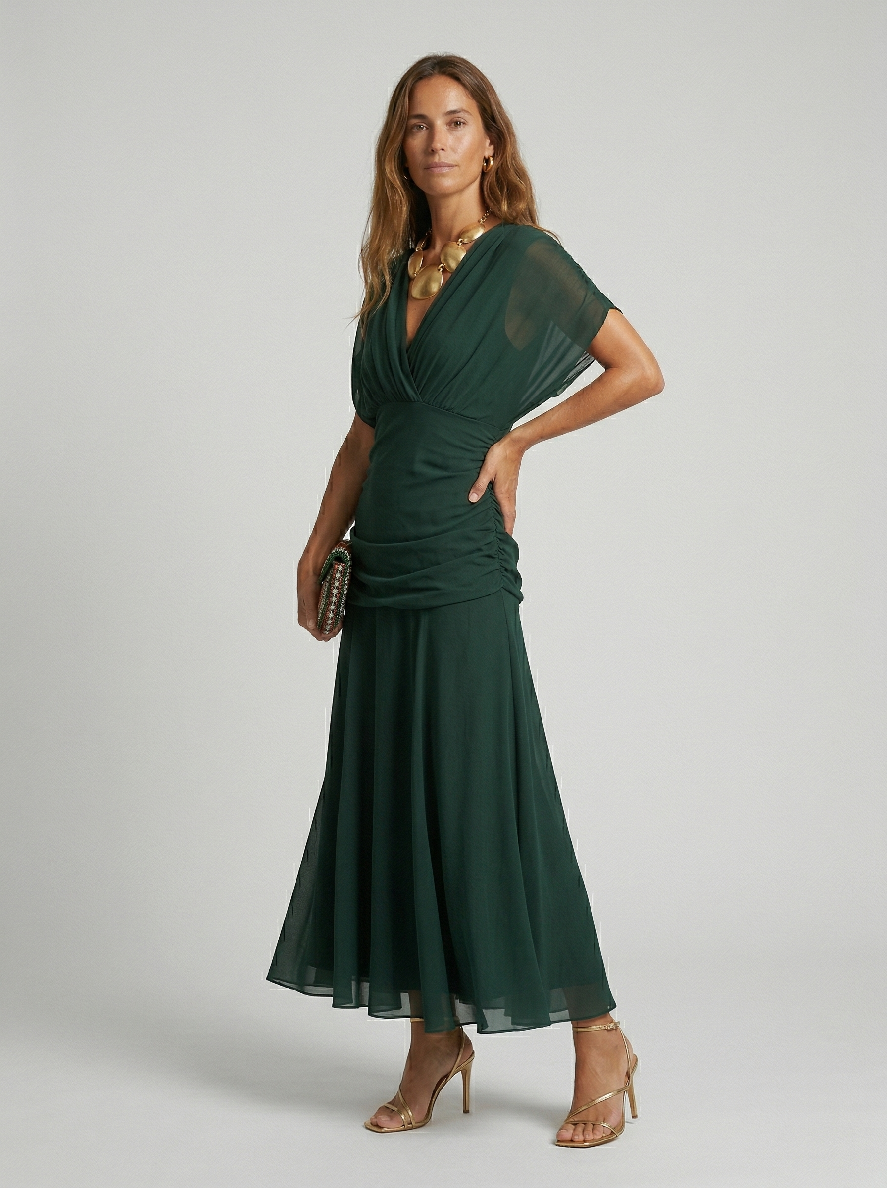 Long Dress with V-Neckline
