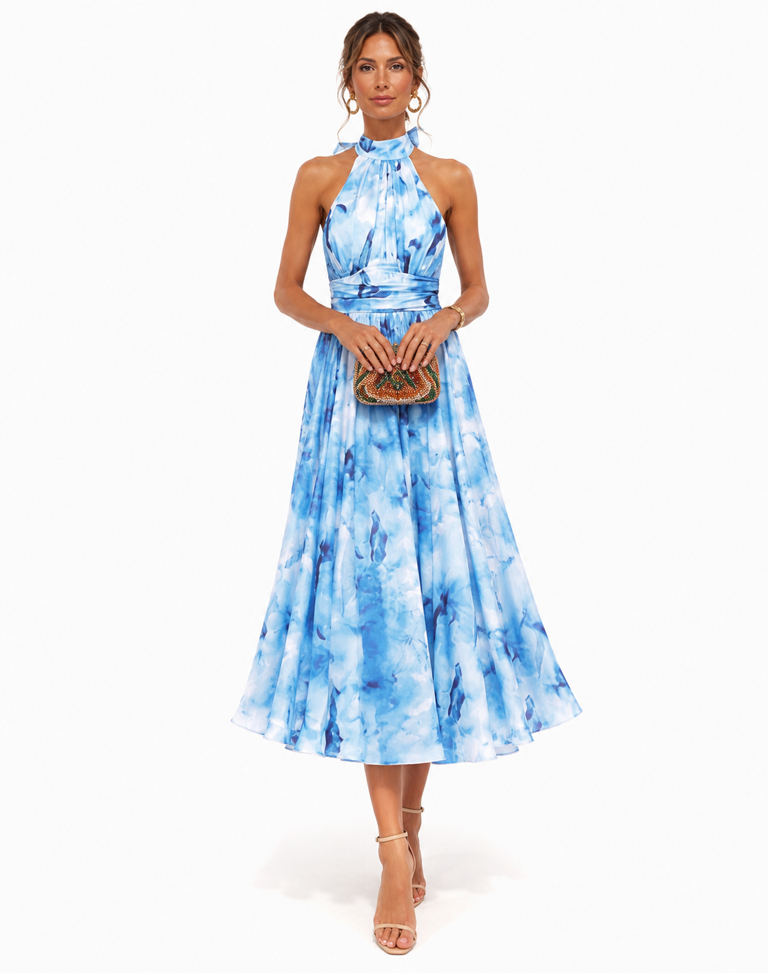 AURORA™ | WATERCOLOR HALTER MAXI DRESS