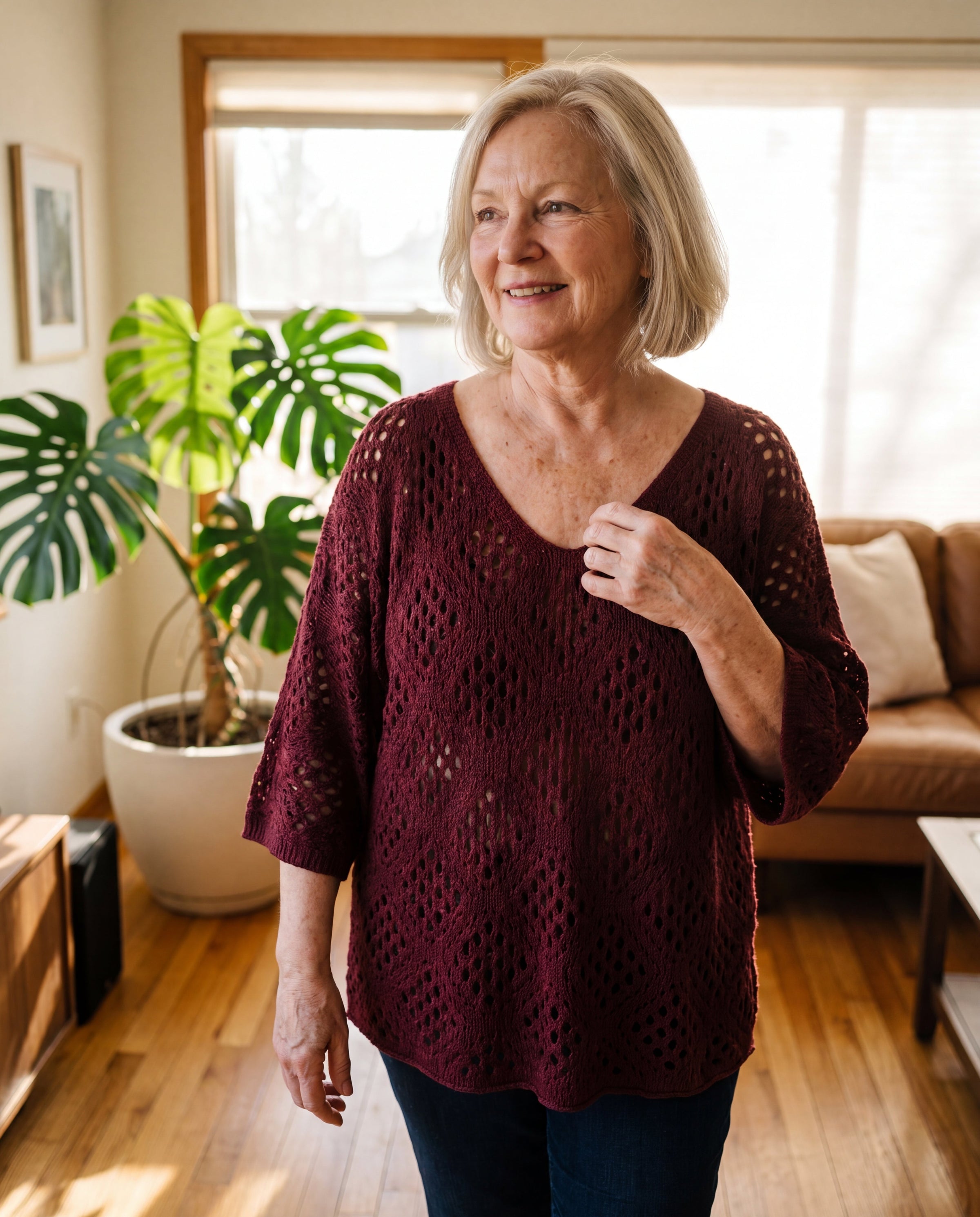 Edith™ | Open-Knit V-Neck Jumper