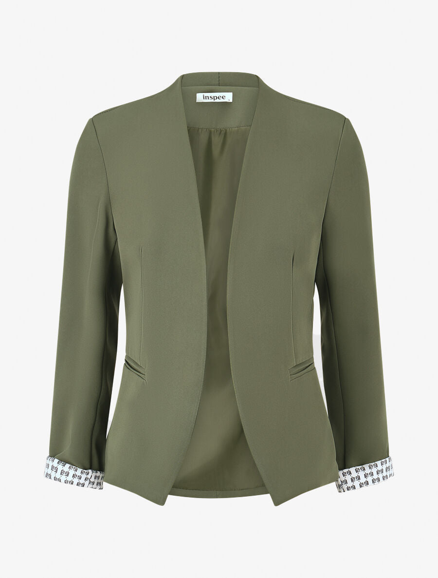 Straight-Cut Blazer with Shoulder Pads