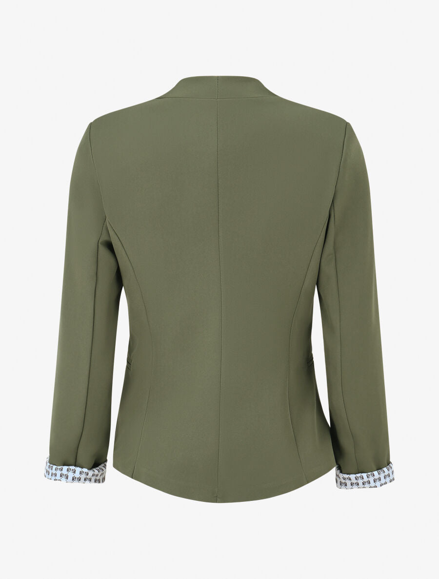 Straight-Cut Blazer with Shoulder Pads