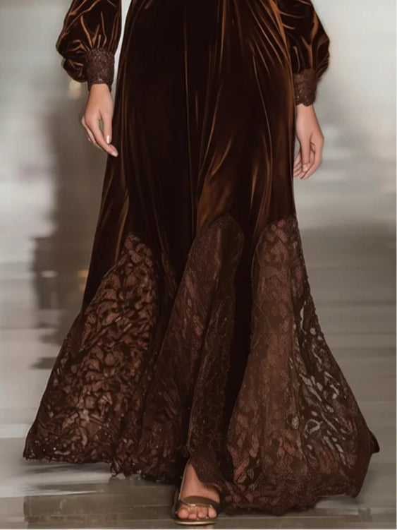 Dahliana | Suede Maxi Dress
