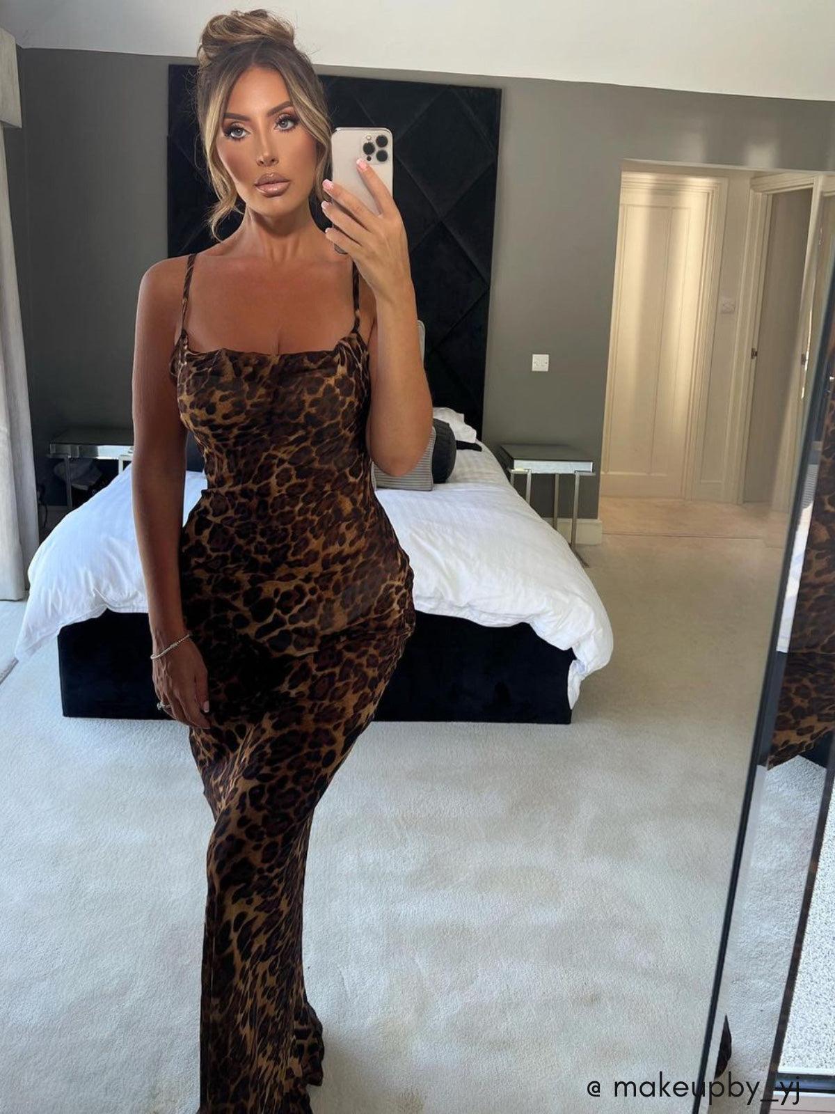 Rozalia | Leopard Print Spaghetti Maxi Dress
