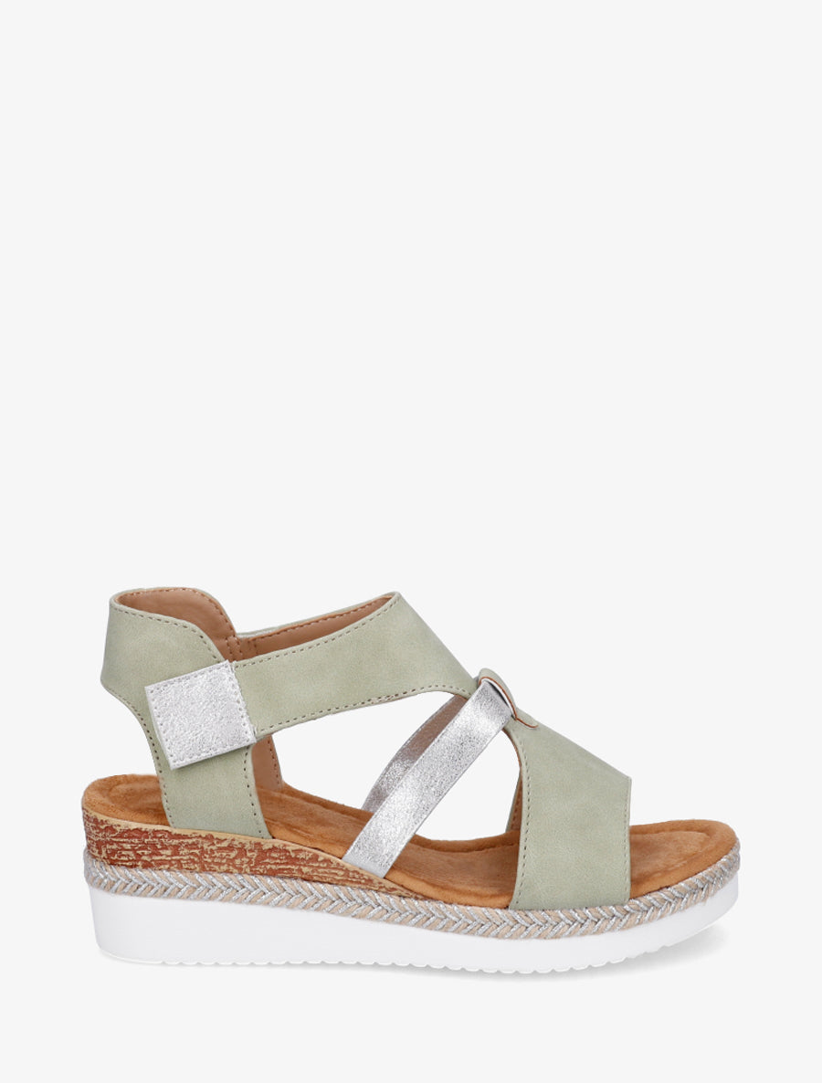 Velcro Strap Wedge Sandals