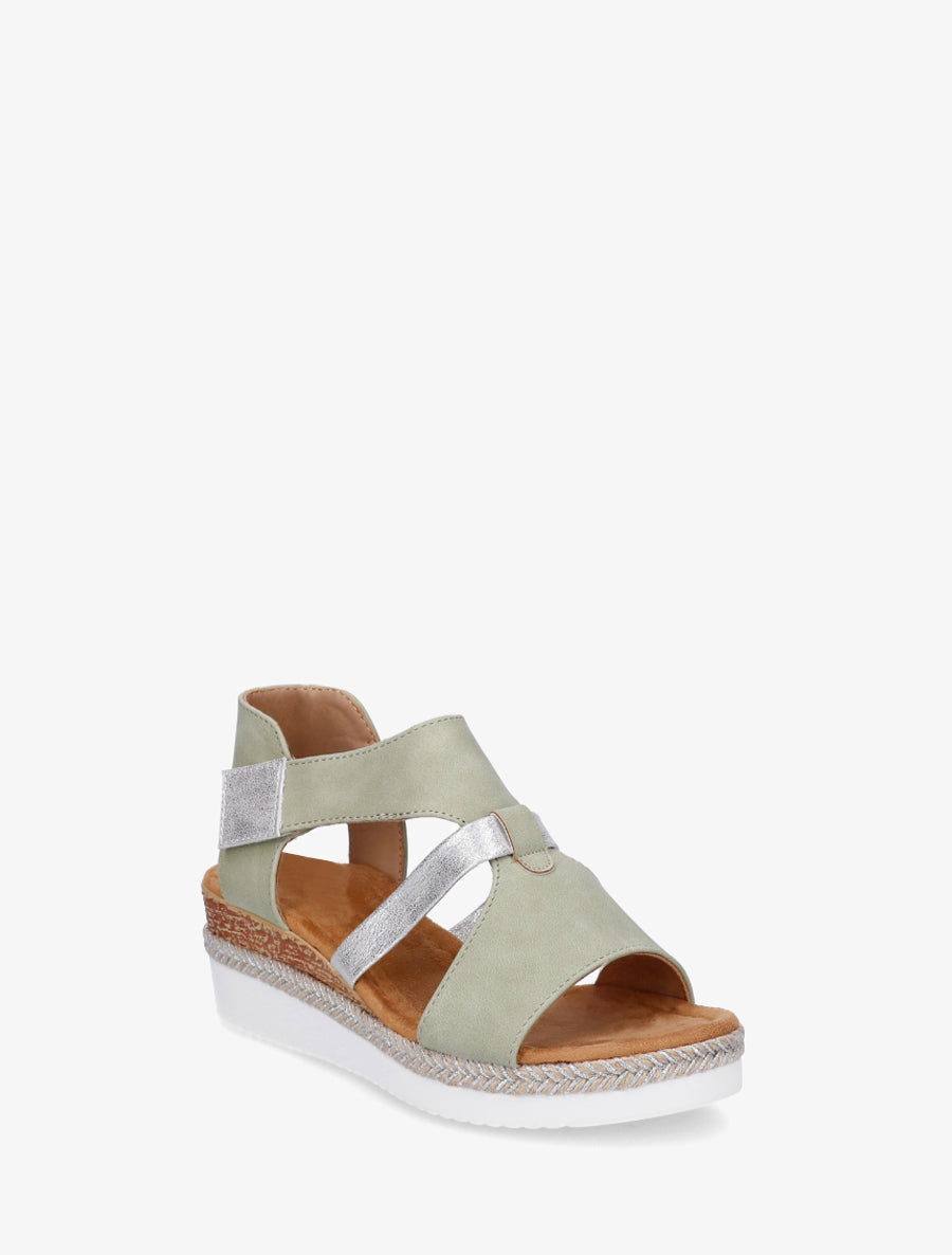 Velcro Strap Wedge Sandals