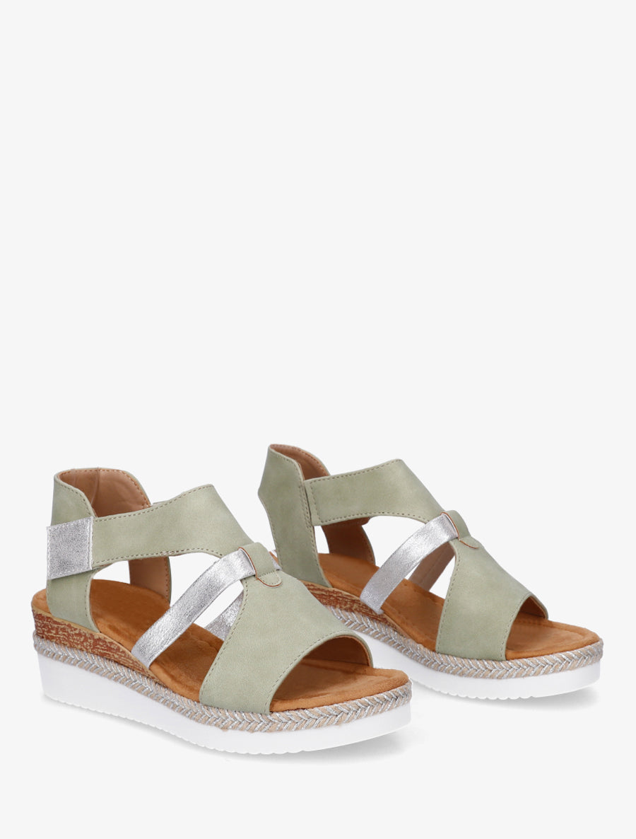 Velcro Strap Wedge Sandals