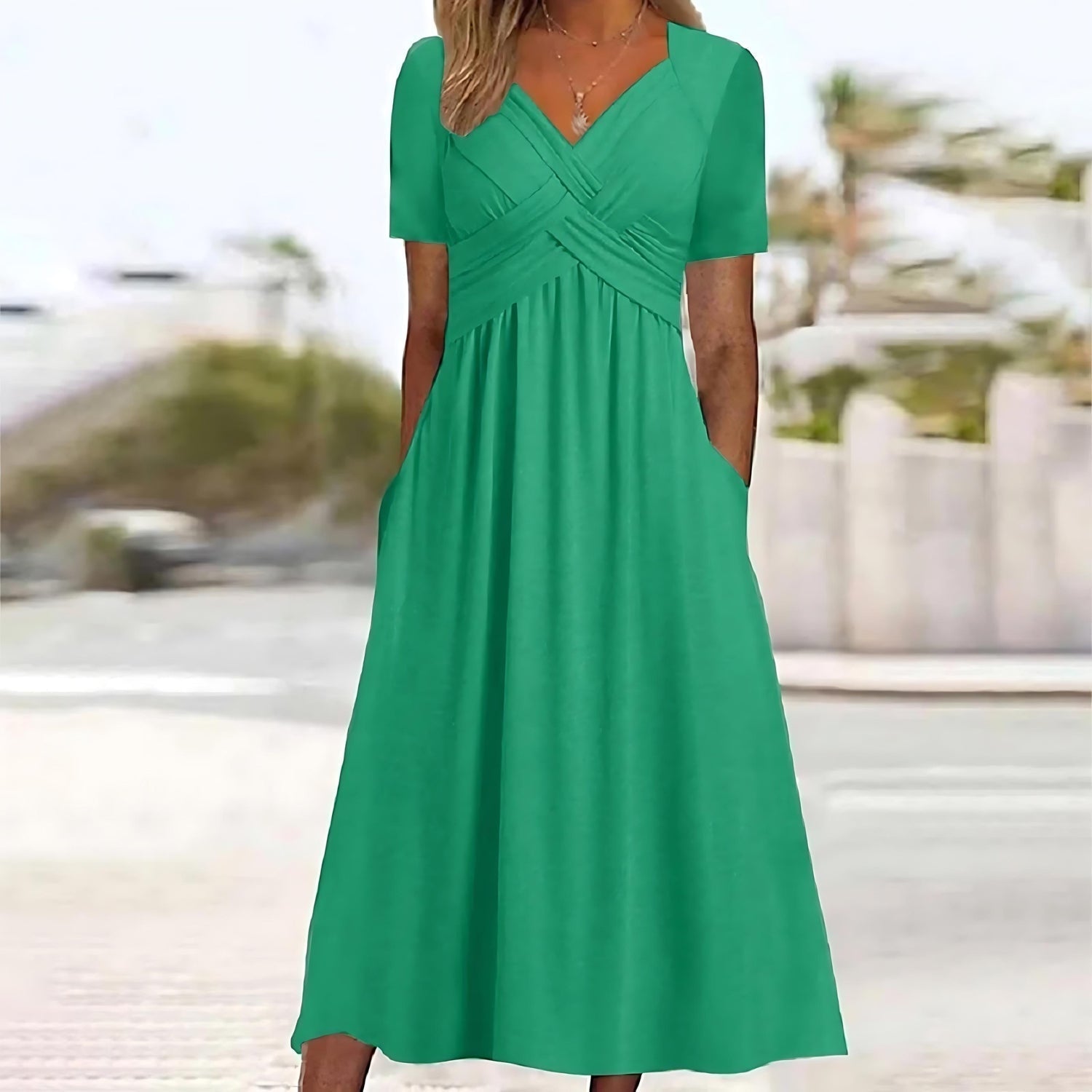 Saylor | Elegant Midi Dress with Flattering Tummy Control
