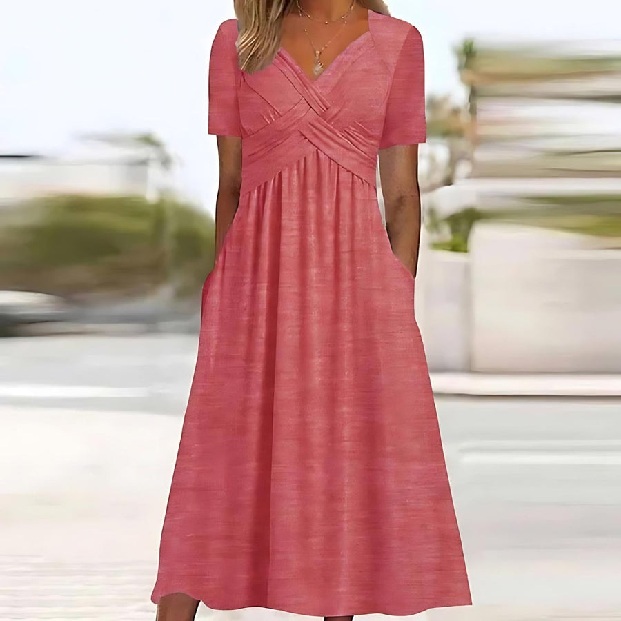 Saylor | Elegant Midi Dress with Flattering Tummy Control