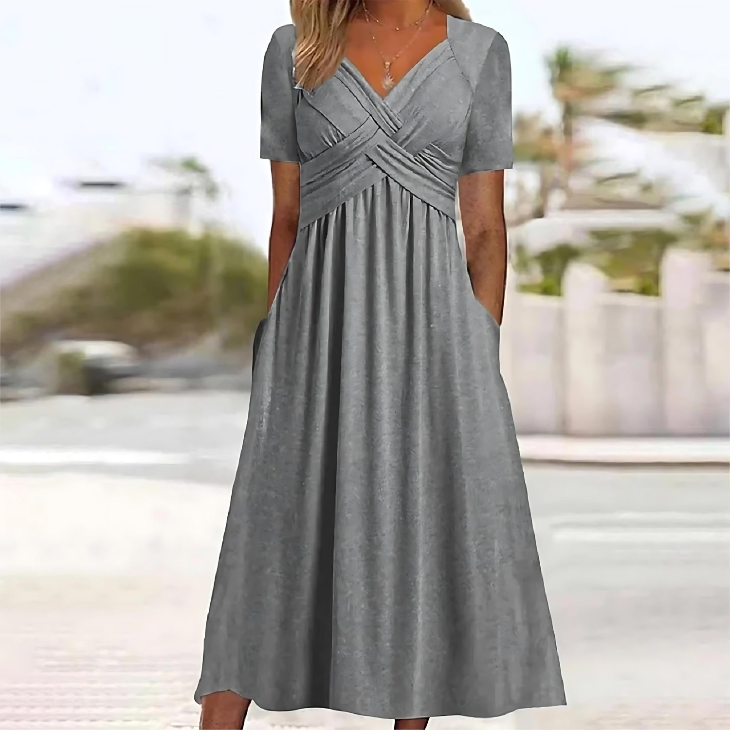 Saylor | Elegant Midi Dress with Flattering Tummy Control