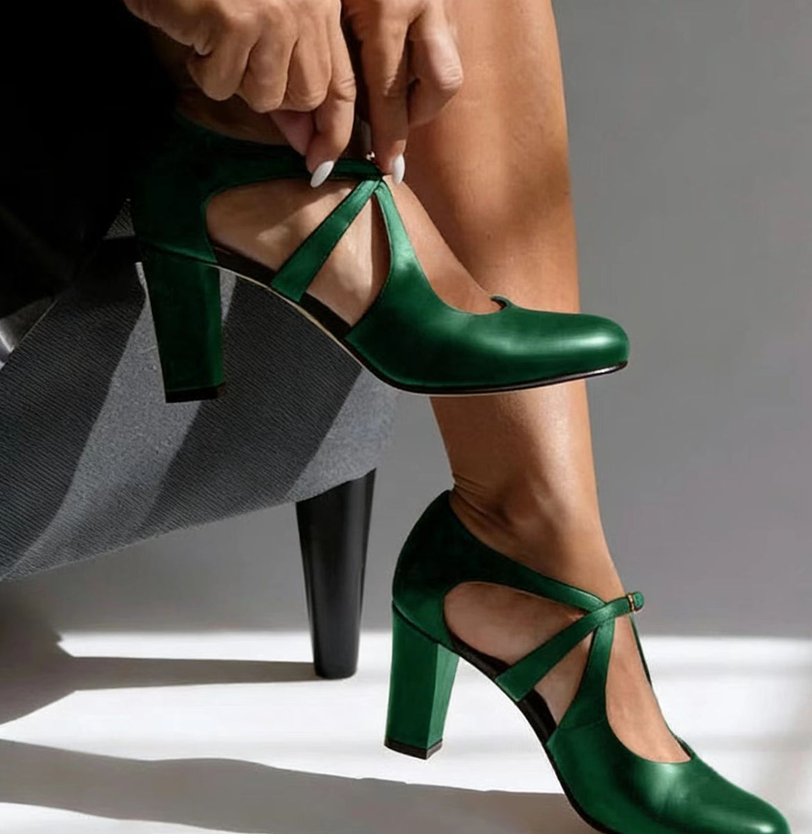 Camilla | Elegant Leather Comfort Heels