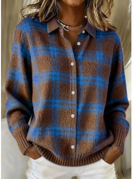Noelle | Soft Hoodie Blouse with Check Pattern