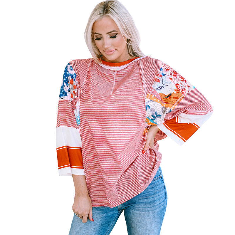 Emer | Lightweight Patchwork Batwing Top