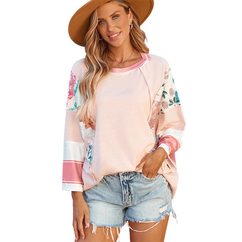Emer | Lightweight Patchwork Batwing Top
