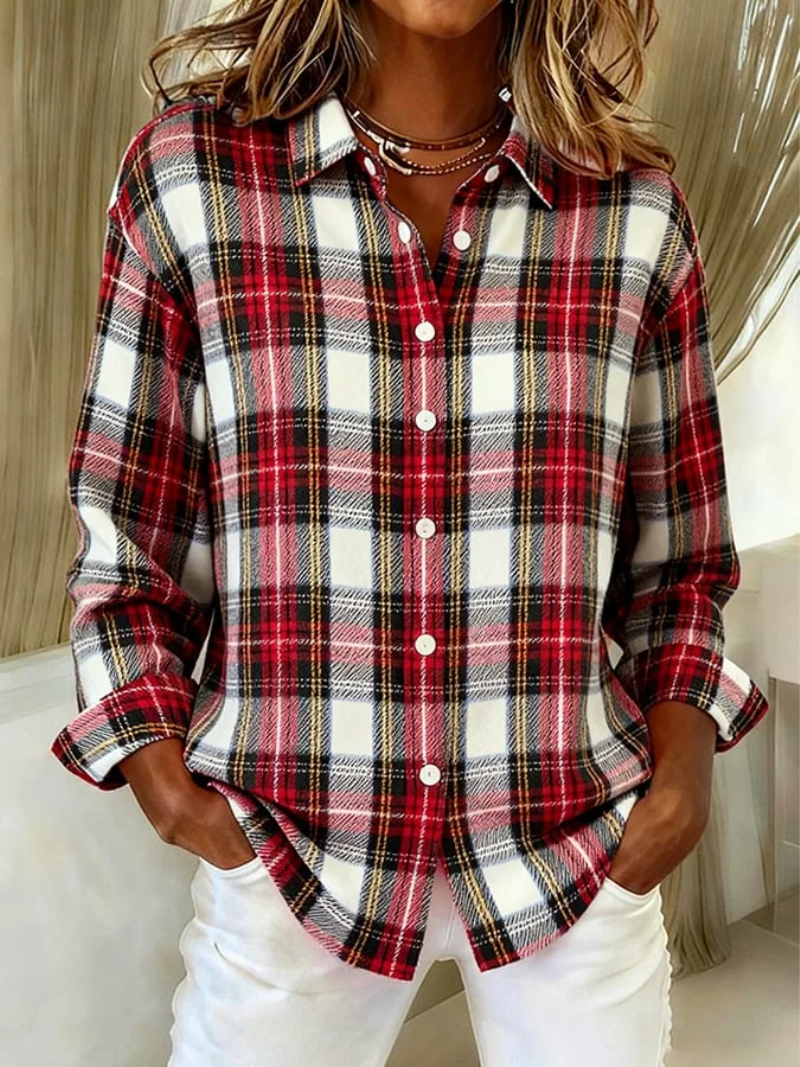 Madilynn | Classic Checked Hoodie Blouse