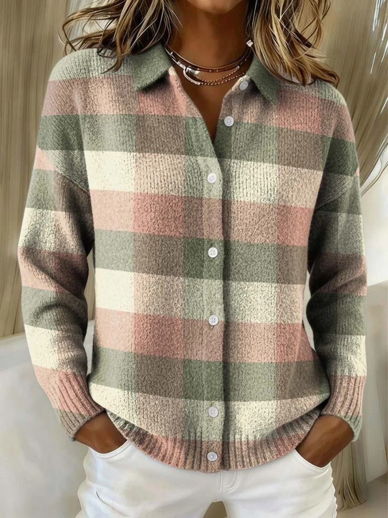 Elise | Checkered Hoodie Blouse