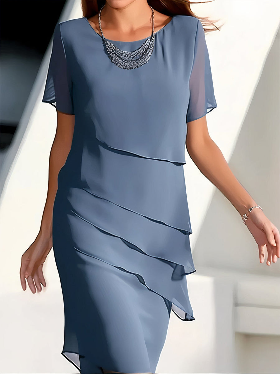 Kimora | Silk Chiffon Pleated Dress