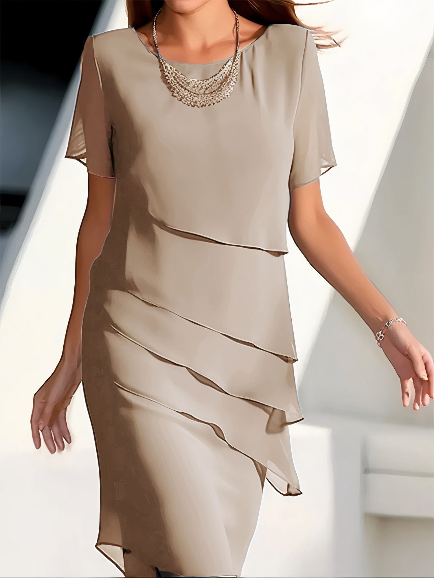 Kimora | Silk Chiffon Pleated Dress
