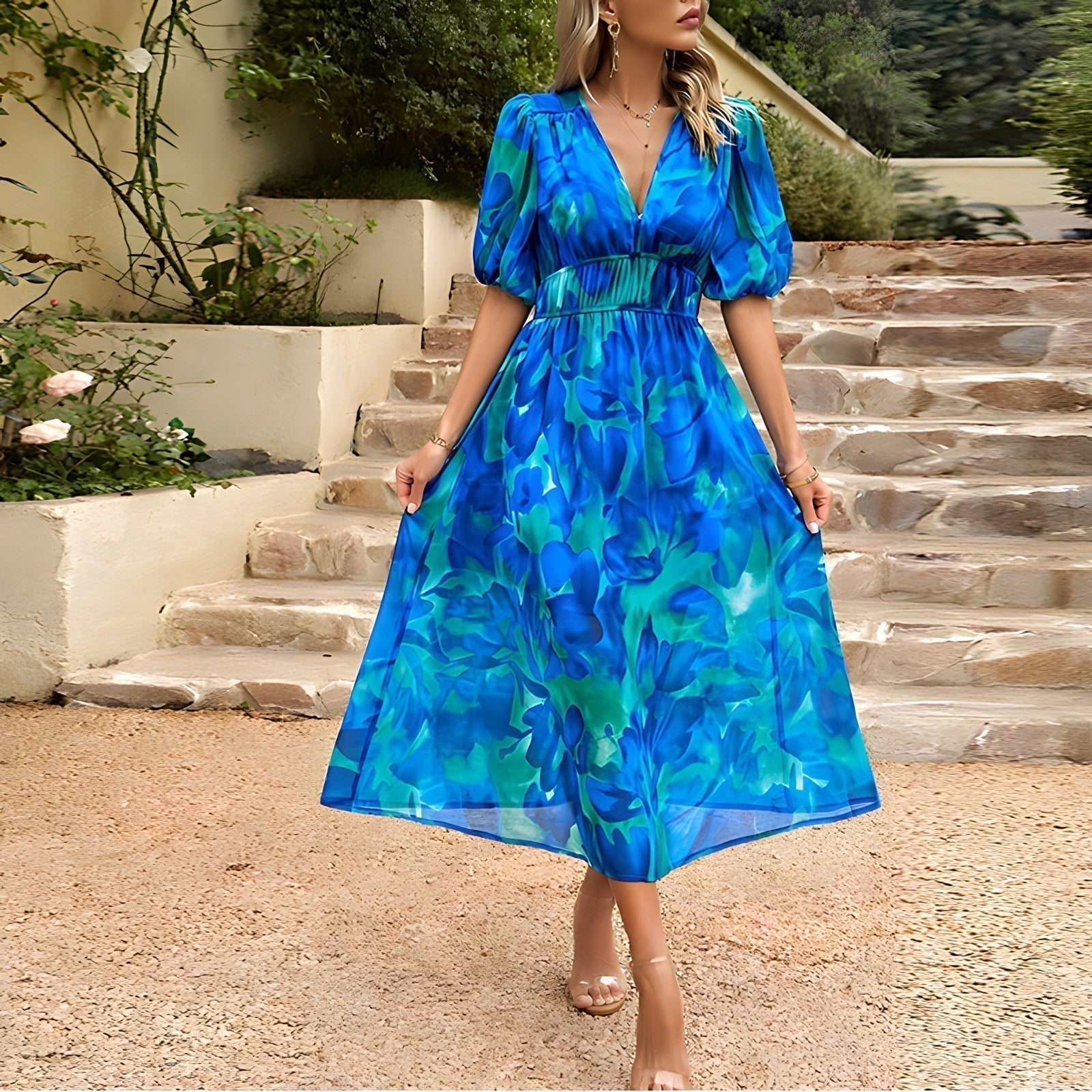 Alexandria | V-Neck Midi Dress