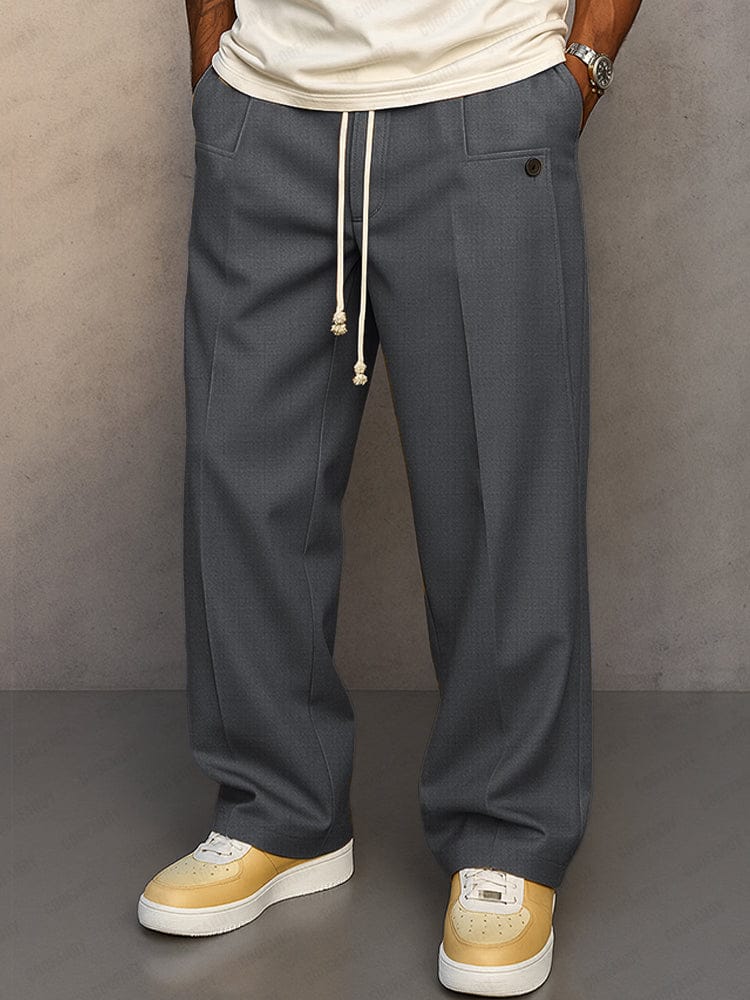 Paul| Drawstring Wide-Leg Cotton Trousers
