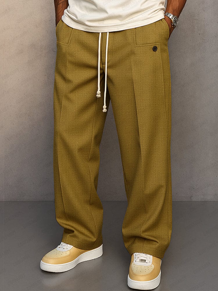 Paul| Drawstring Wide-Leg Cotton Trousers