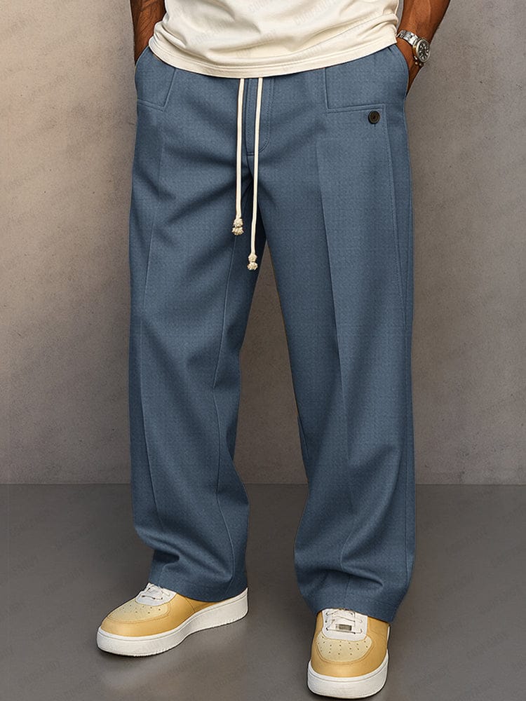 Paul| Drawstring Wide-Leg Cotton Trousers
