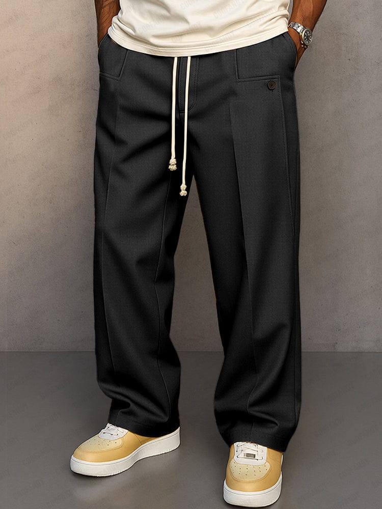 Paul| Drawstring Wide-Leg Cotton Trousers