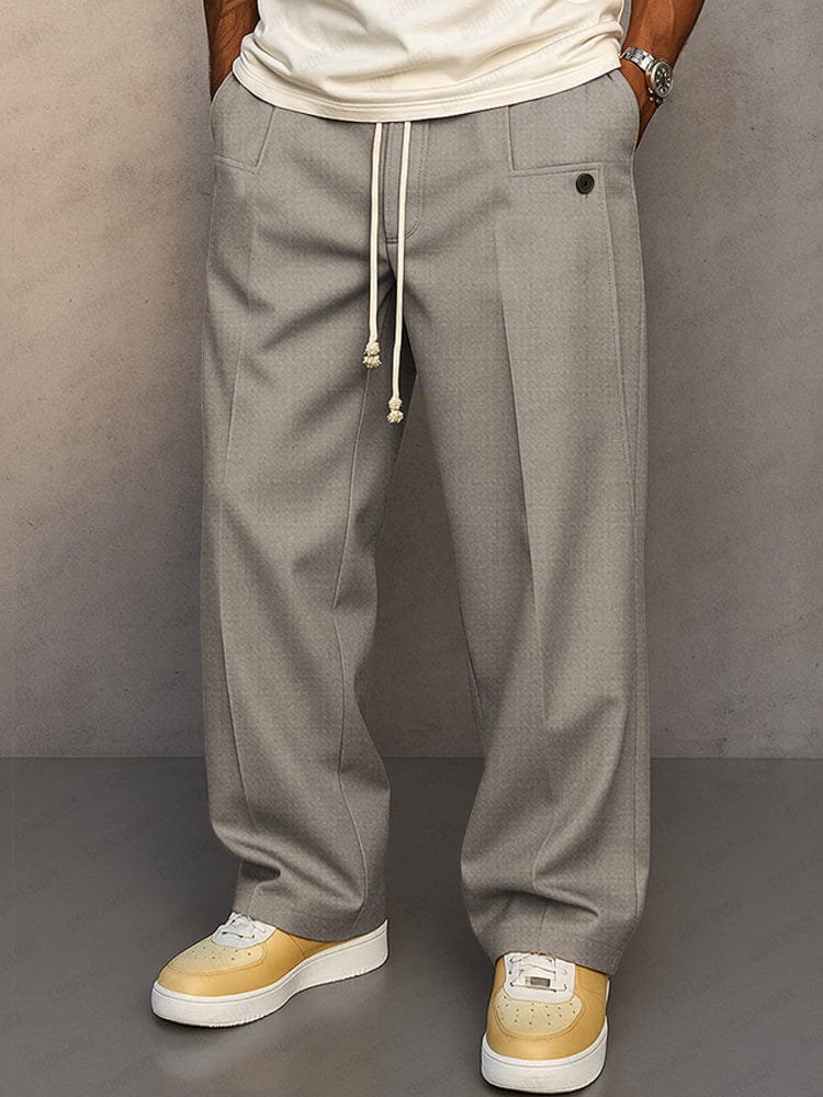 Paul| Drawstring Wide-Leg Cotton Trousers