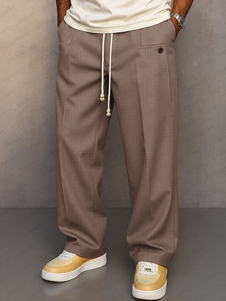 Paul| Drawstring Wide-Leg Cotton Trousers