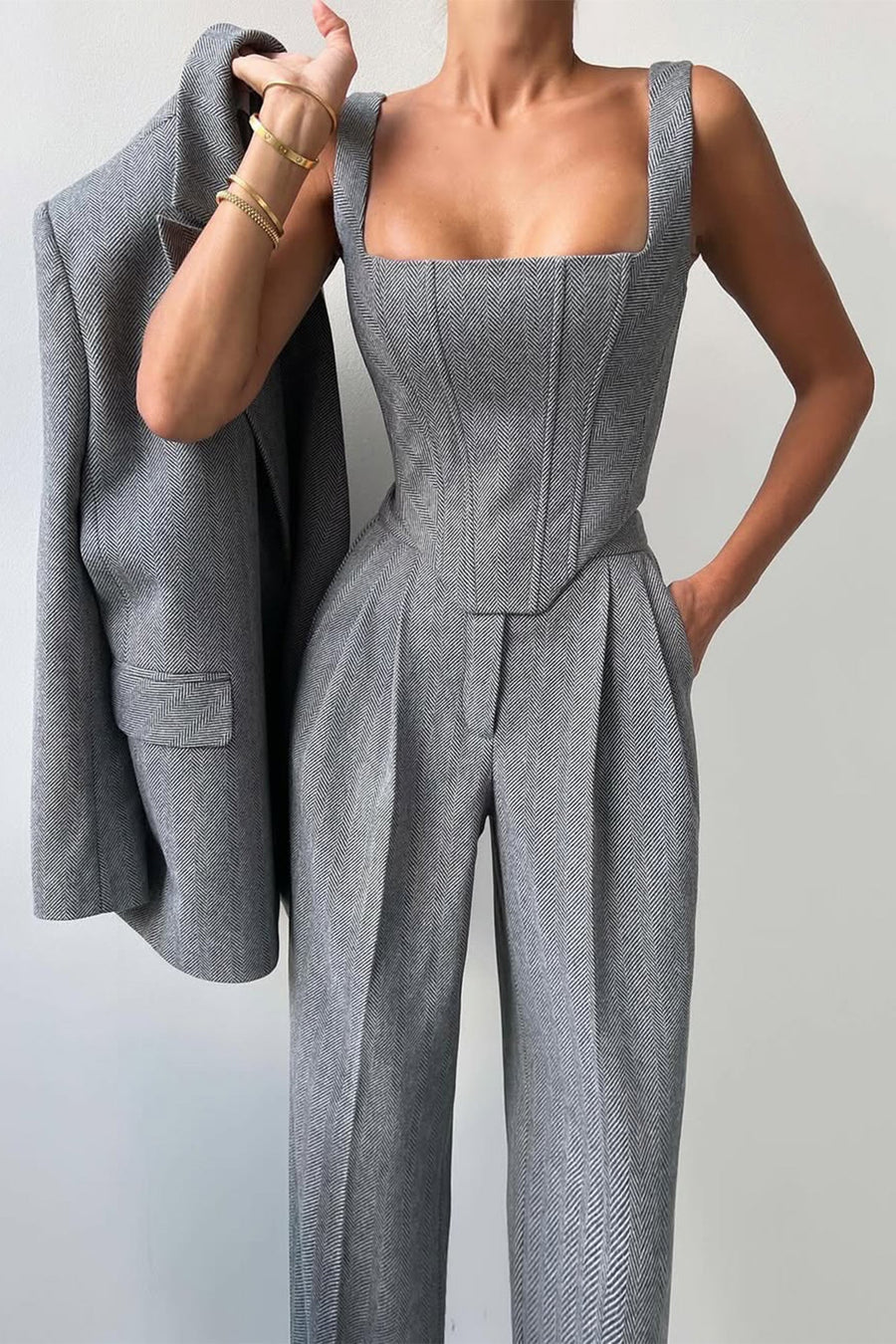 Pilar | Three-Piece Set with Double-Breasted Blazer