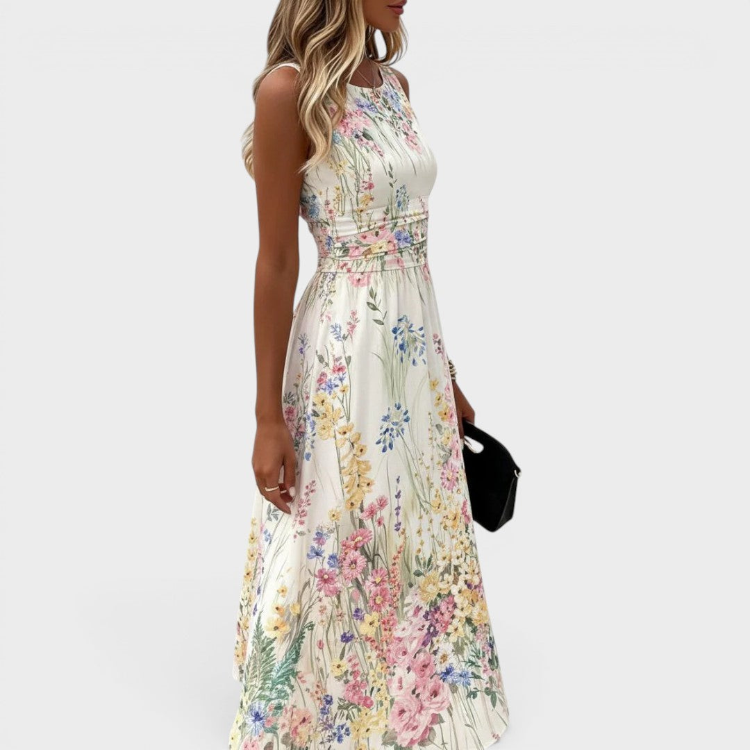Kimberly | Sleeveless Floral Midi Dress