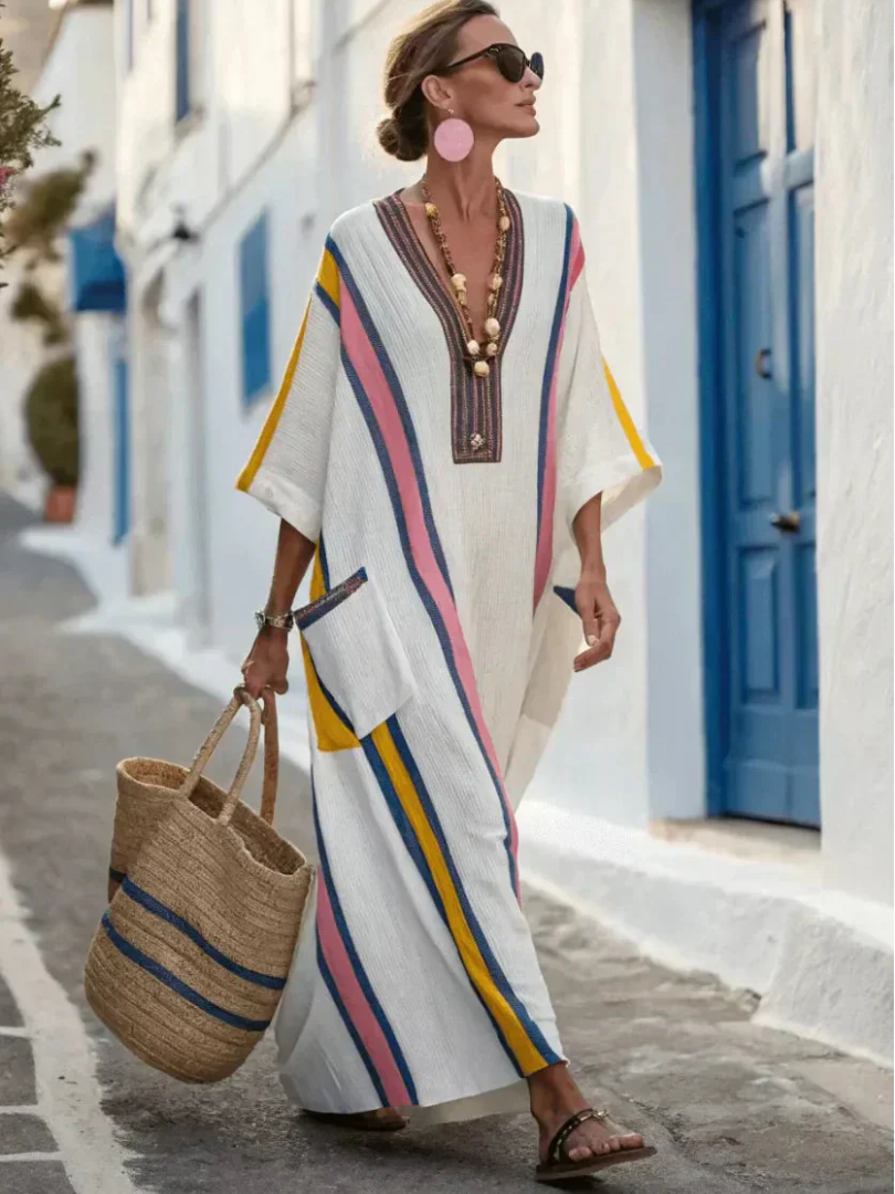 Scarlett | V Neck Half Sleeve Pocket Maxi Dress