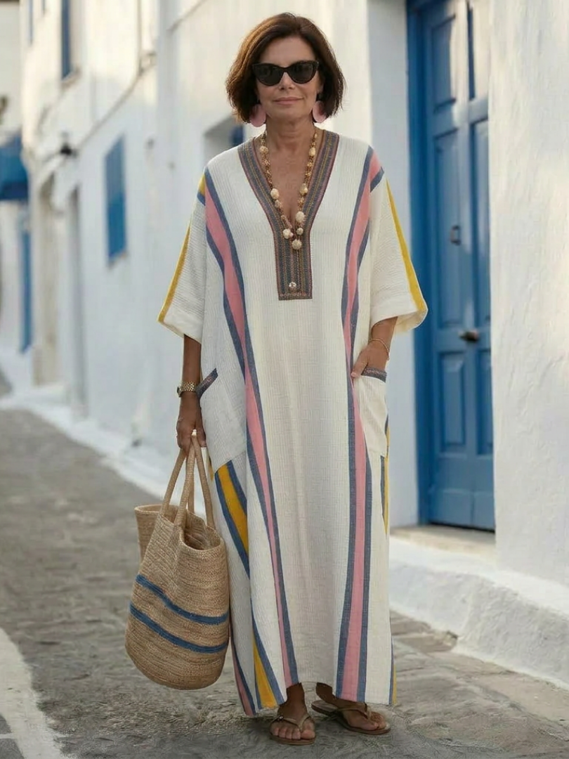 Scarlett | V Neck Half Sleeve Pocket Maxi Dress