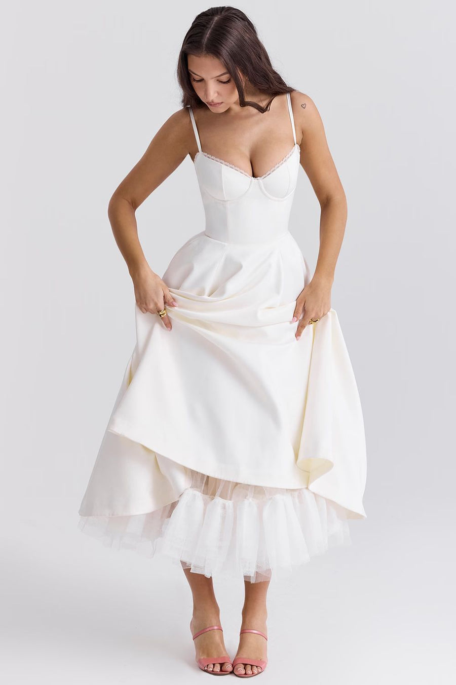 Jade | Delicate Tulle Accent Dress