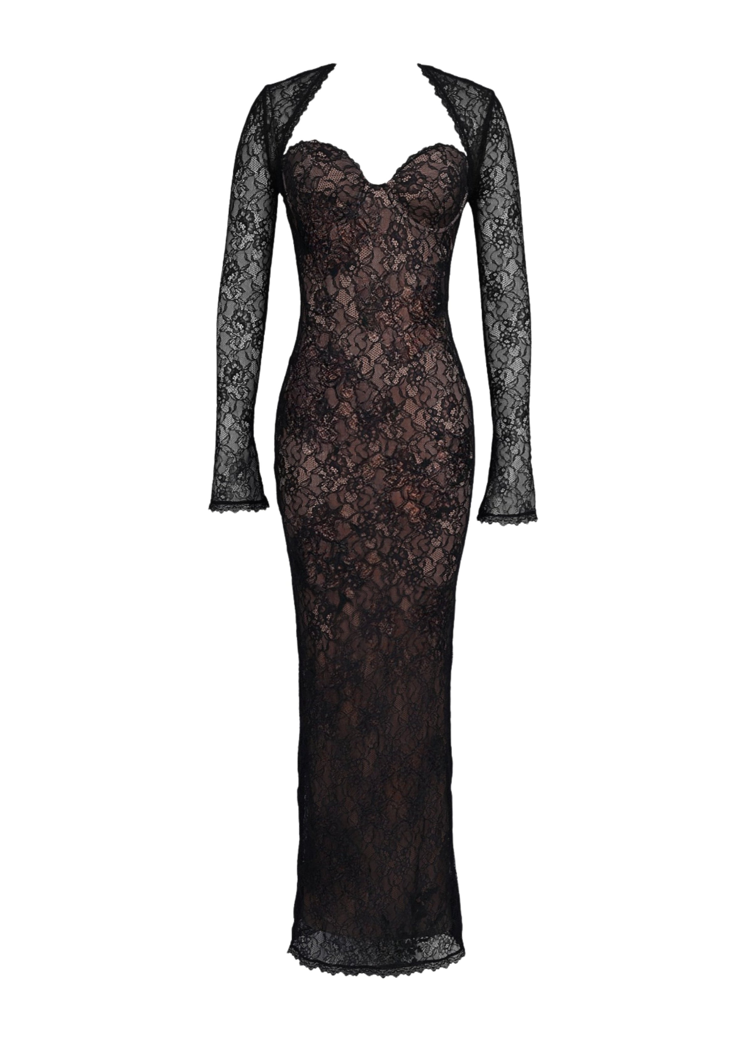 Mia | Noir Lace Maxi Dress