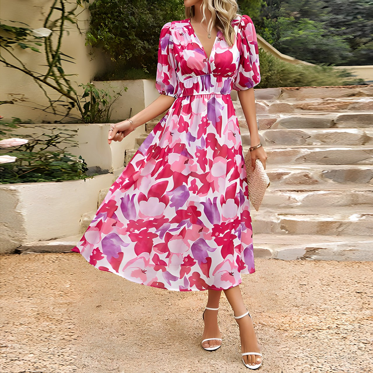 Alexandria | V-Neck Midi Dress